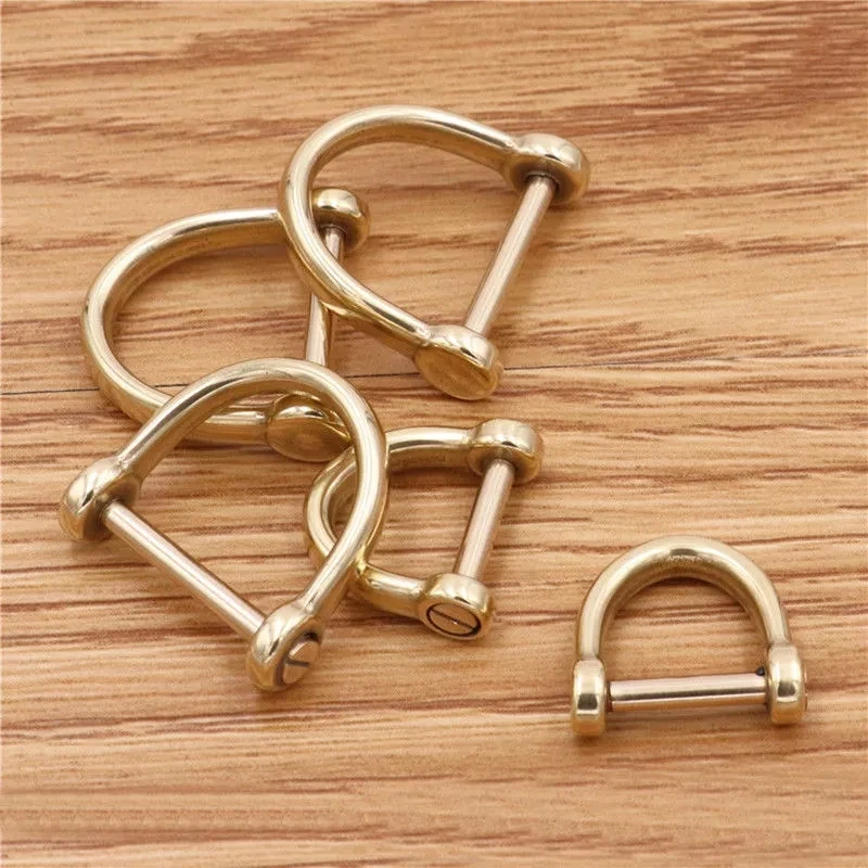 Brass Dring Shackle Clasp Buckle Car Keychain Ring Hook Screw Pin