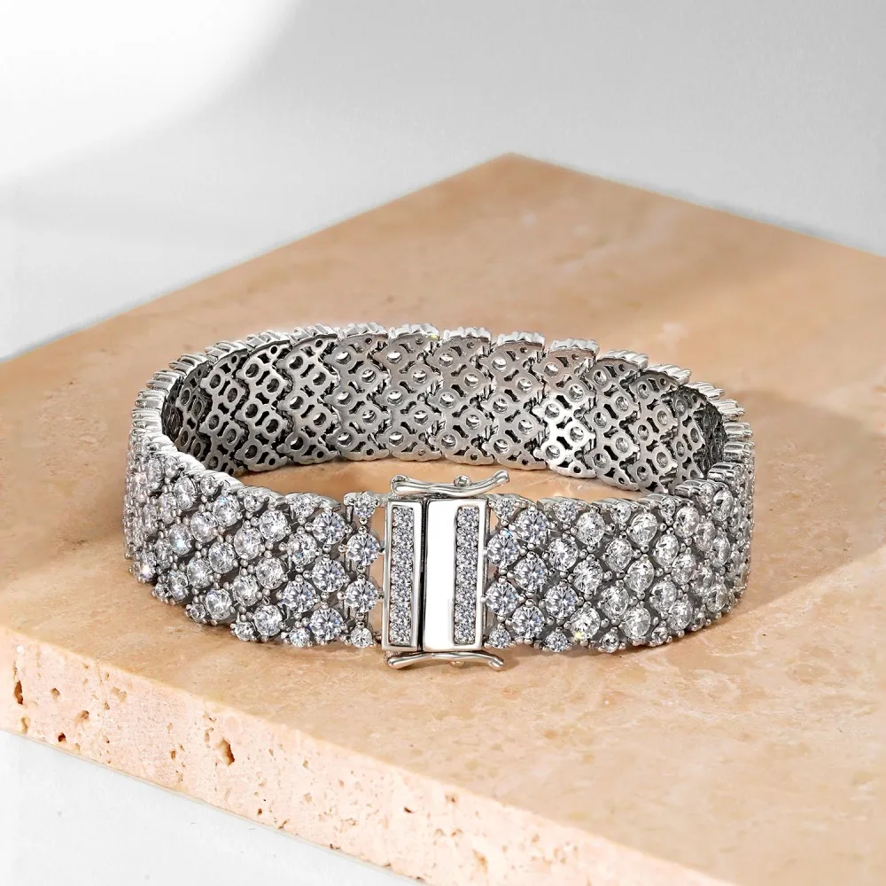 KAKODIY Retro Style 925 Sterling Silver Bracelet Cubic Zirconia Jewelry Bracelet Tennis Bracelet Women detail 2