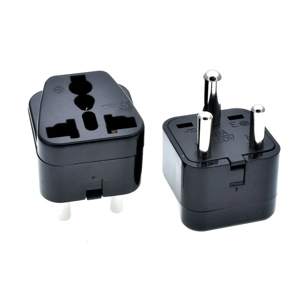 Detachable 3 Round Pin 220V 15Amp India Plug Power Adapter