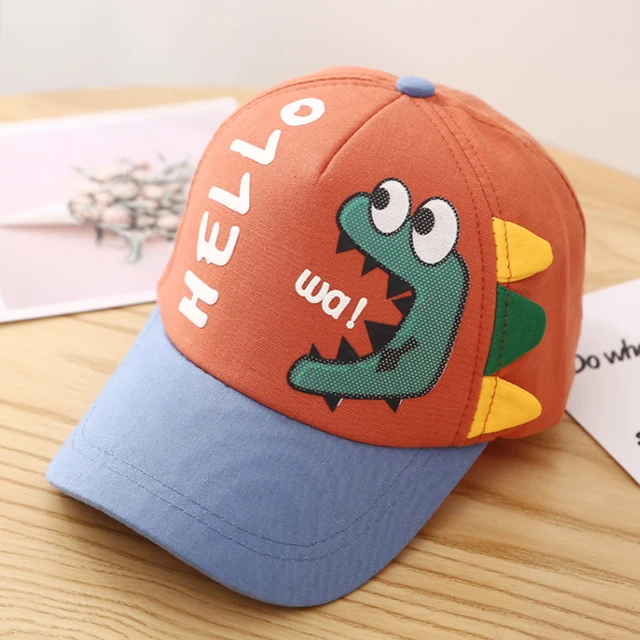 Kids Dinosaur Sun Protection Baseball Cap – Adjustable Cotton Hat With 3D PVC Animals For Boys & Girls