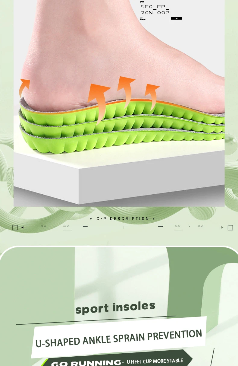 Shock Absorbing Insoles Soft Breathable Ventilation Pads