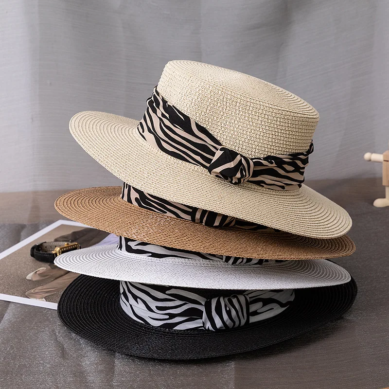 leopard print straw hat