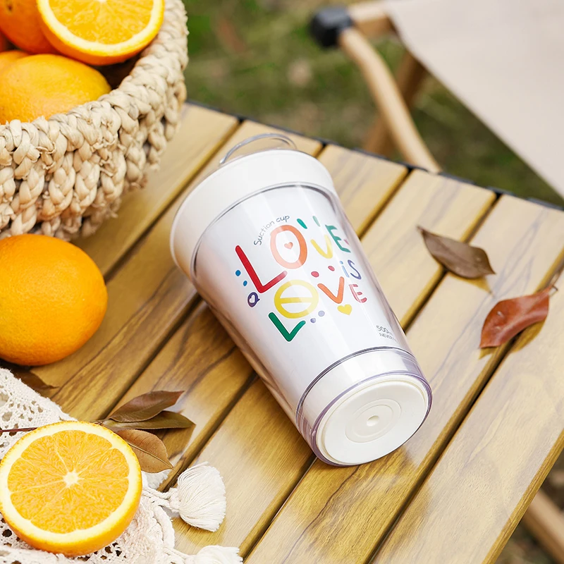 Customized Freestyle Suction Cup Promotion Diy Travel Coffee Cup Changeable Removable Paper Insert Tumbler Mugs