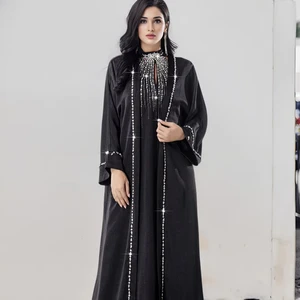 Middle East Muslim Long-Sleeved Women Embroidered Loose Large Size Dresses