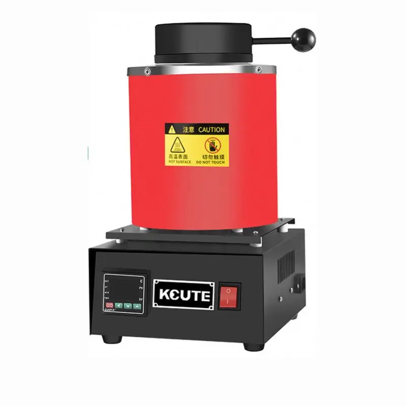 TEBAK Mini Digital Electric Gold Melting Furnace Tin Silver Copper Aluminium Melting Furnace with Graphite Crucible