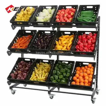 Customized Design Supermarket Shelves Metal Fruit Shelf Fruit Display ...