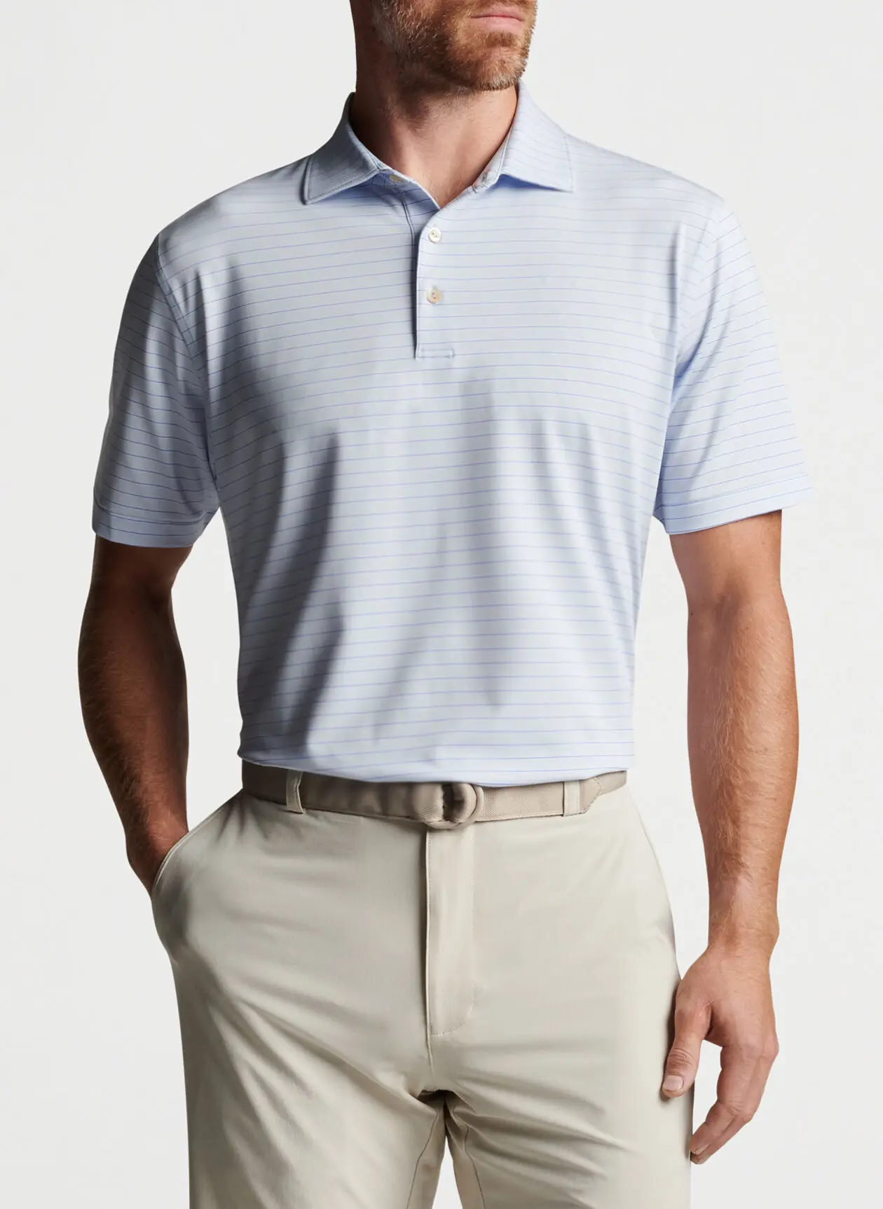 Custom 92 Polyester 8 Spandex Polo Shirts Men's Striped Pattern Logo ...