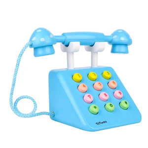 Montessori Educational Pretend Toy Role Play Game Wooden Telephone Toy for Girl Toys
