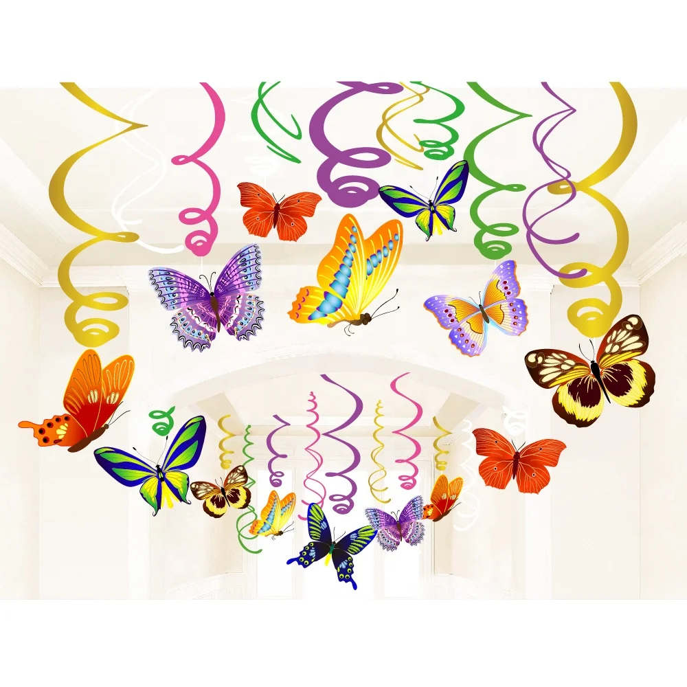 Lot de 62 décorations de fête d'anniversaire en forme de papillon