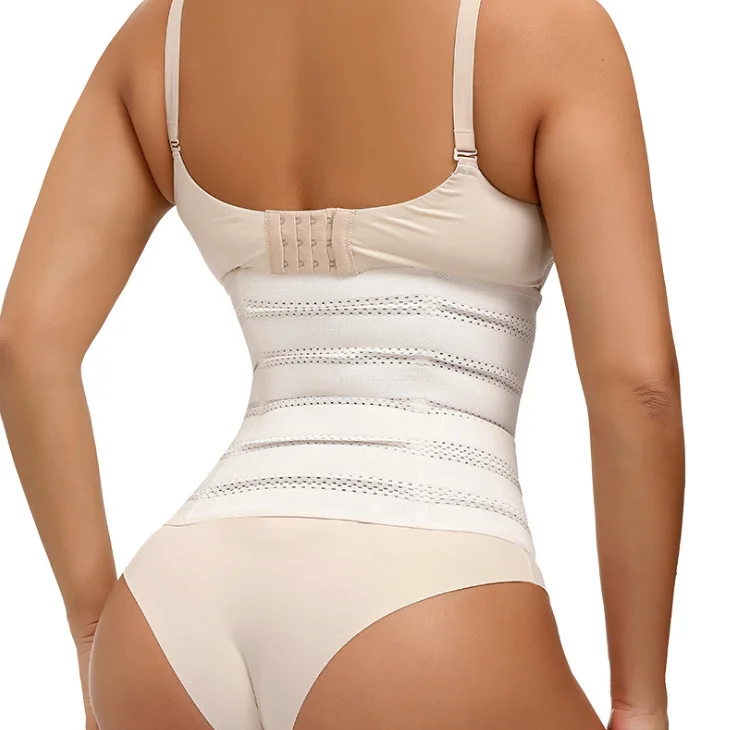 HKRXEC Hook-and-Eye Waist Trainer Corset in White
