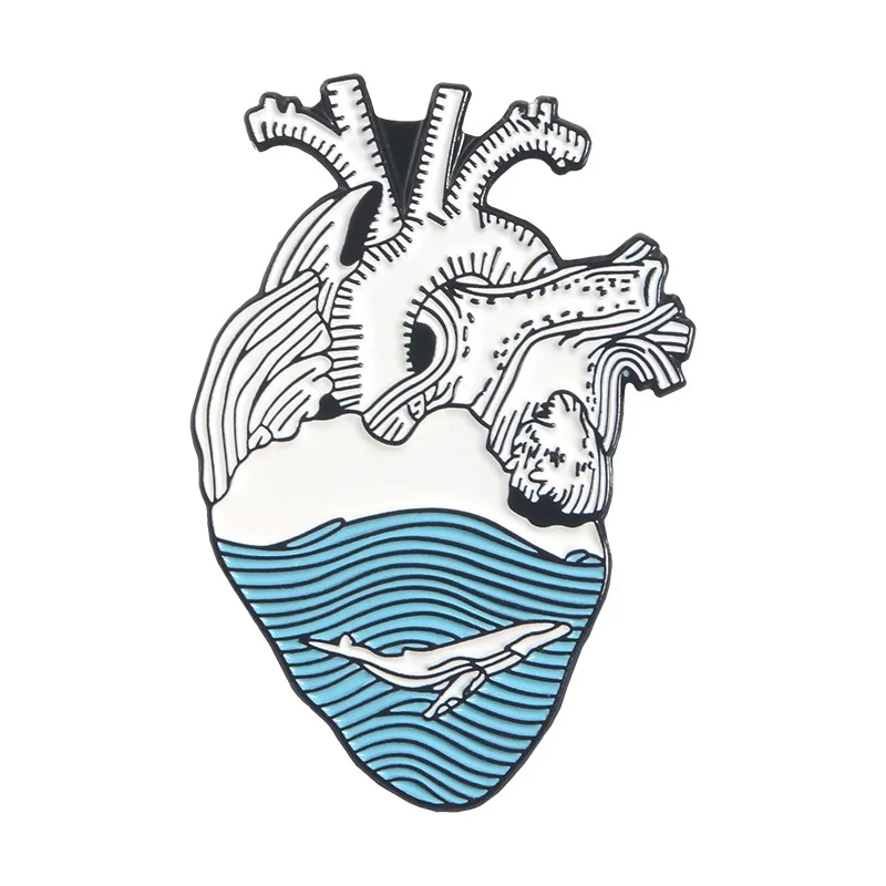 Anatomical Heart Medical Anatomy Brooch Heart Neurology Enamel Pins Badge