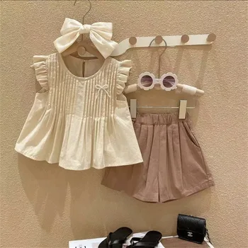 Wholesale children clothes sets summer 2023 new baby girls set kids clothing casual outfit