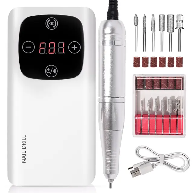 New Style 45000rpm Portable Desktop Brushless Nail Drill Machine Rechargeable High Speed Electric Powerful Nail E File