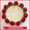 burgundy-rose flower coaster material kit