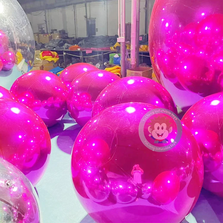 2023 New Inflatable Chrome Ball Inflatable Sliver Spheres Mirror Ball Big Shiny Balls Inflatable