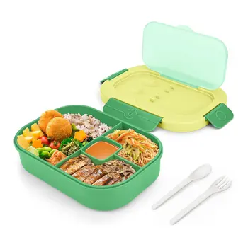 Microwave Safe  Portable Proof Sealed 4 Compartments Leak-Proof Plastic Bento Lunch Box