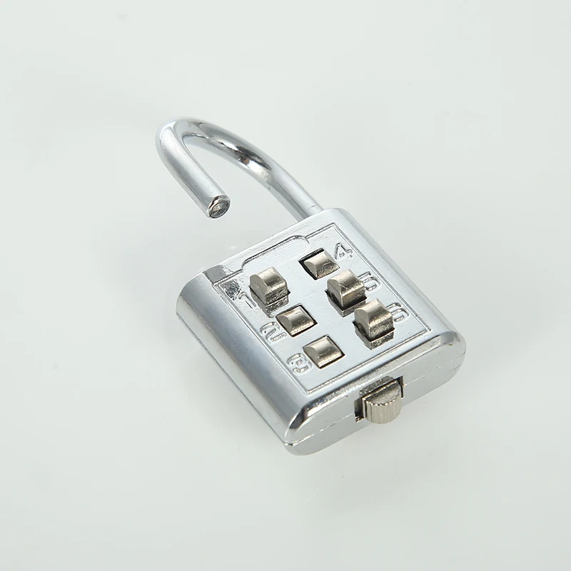 6 Digit Combination Lock 30MM Mini Small Zinc Alloy Silver Push Button Combination Number Luggage Lock