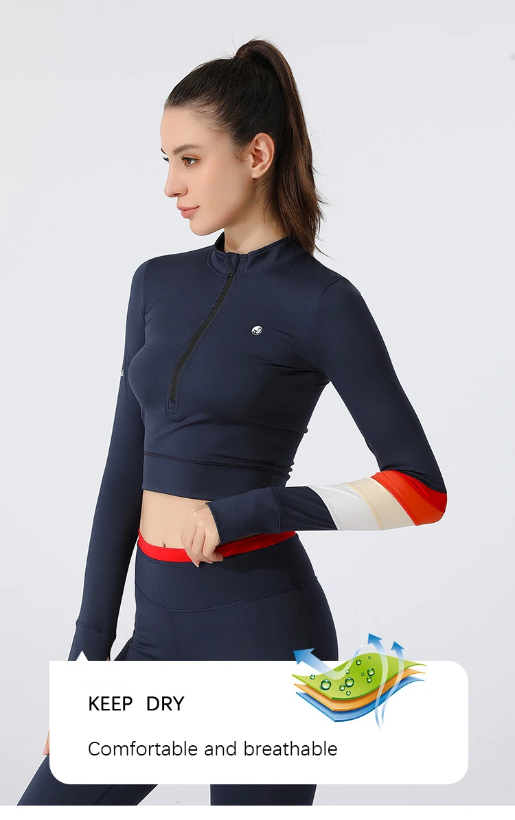 New Fashionable Women Long Sleeve Quick Dry Athletic Workout Training Wear Jogging Suit Outfits Combination Womens Tracksuit