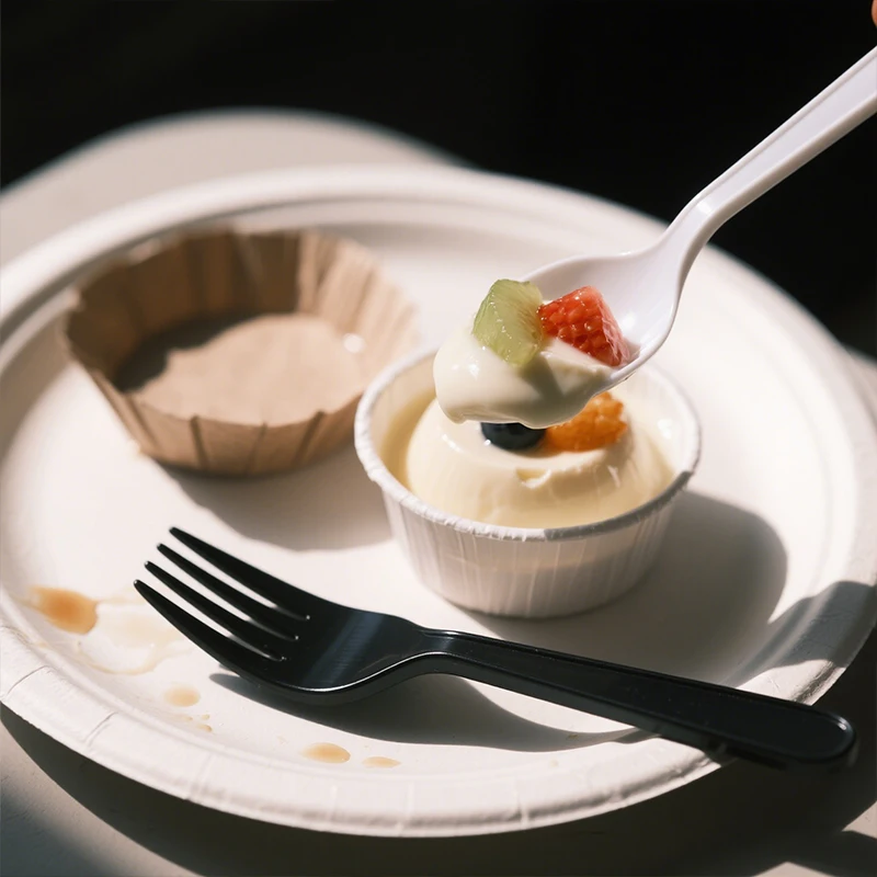 product china wholesale promotional party restaurant disposable dinnerware tableware set biodegradable pet pla tableware for takeaway-5