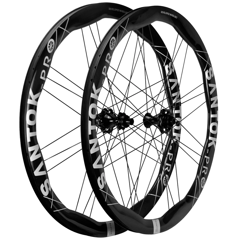SANTOK 700C Wave Carbon Wheel Set Suitable for HG and XDR Freehub Tubeless Compatible