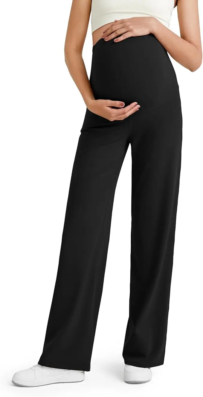 Pregnant Woman's Summer Lightweight Wide-leg Pants with Built-in Support for the Abdomen aperçu 2
