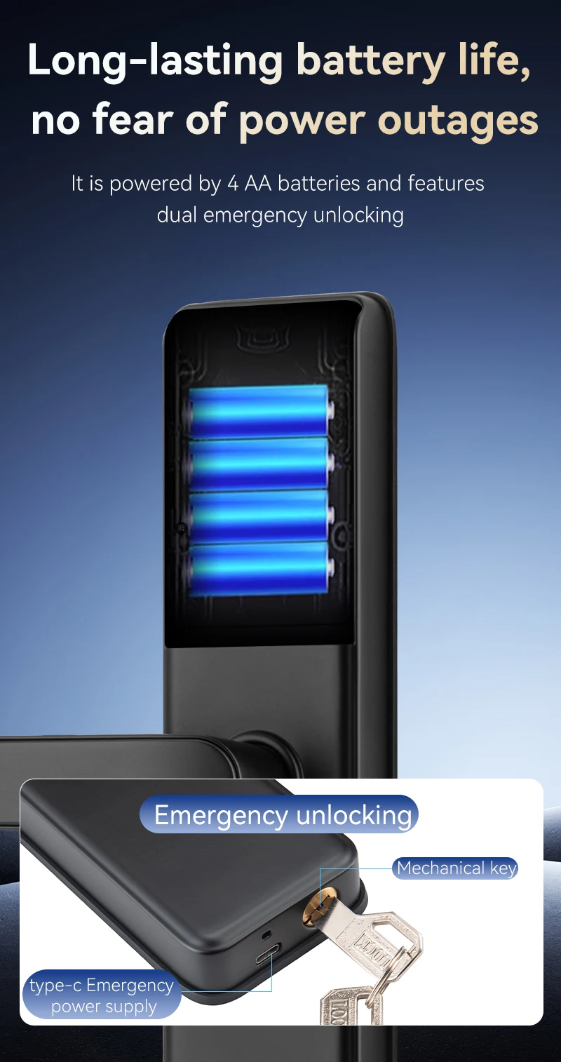 Qleung S851 Smart Door Lock Tuya Wifi Smart Remote Control Fingerprint Password Card Key for Hotels Apartments Offices 9