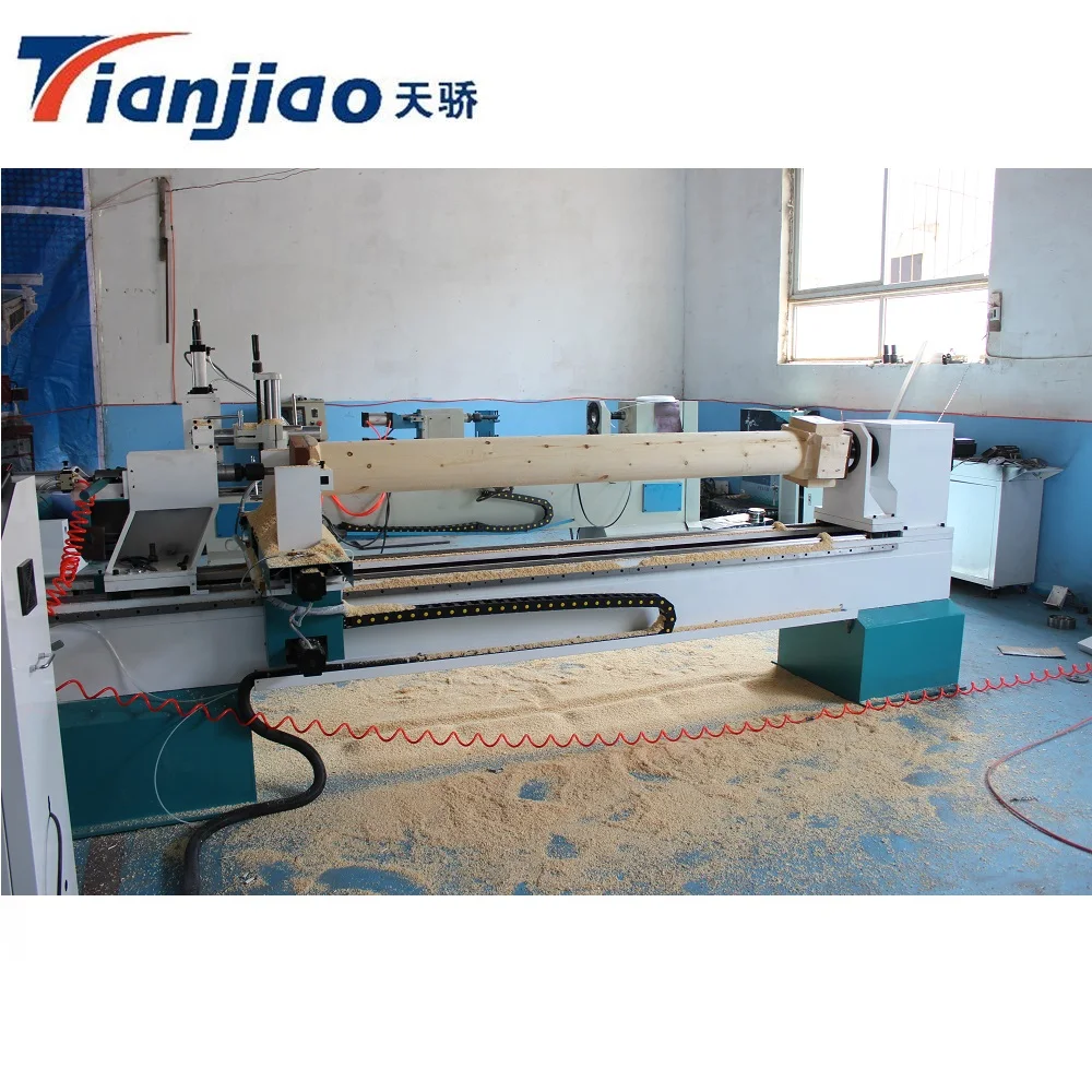 Large Diameter  Wood Cnc Turning Lathe Max Length 2000mm Working Dimensions 300mm