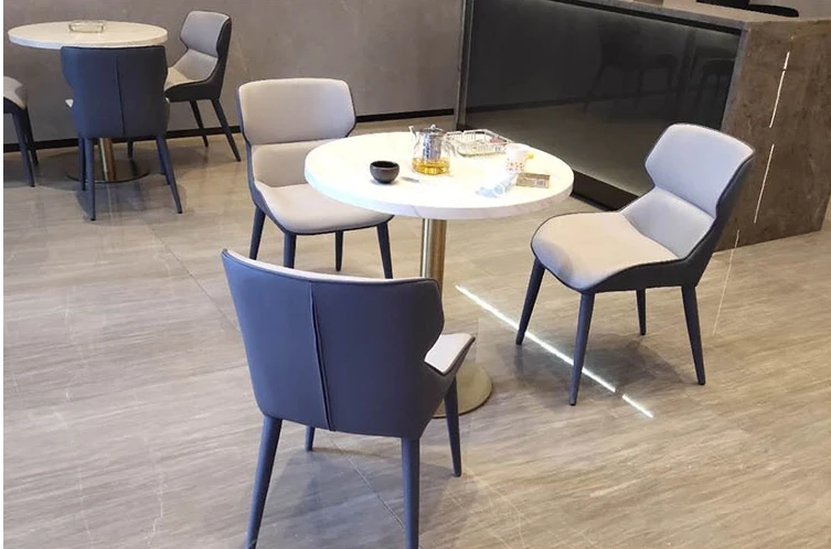 Luxury commercial cafe furniture artificial sintered stone restaurant marble dining table