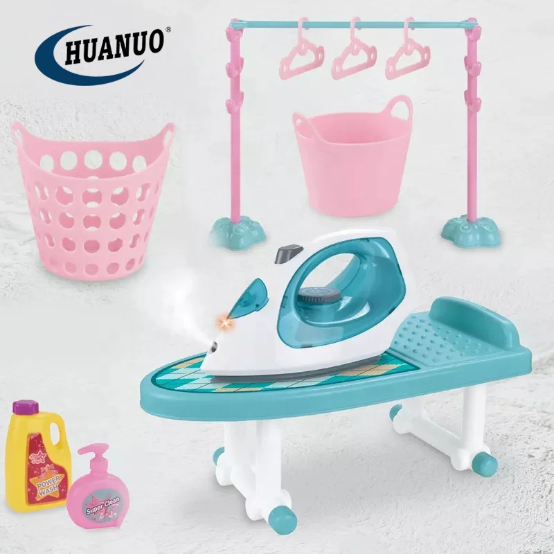 New Design Pretend Electric Spray Iron Toys With Ironing Board Toy Set for Kids Home Furniture