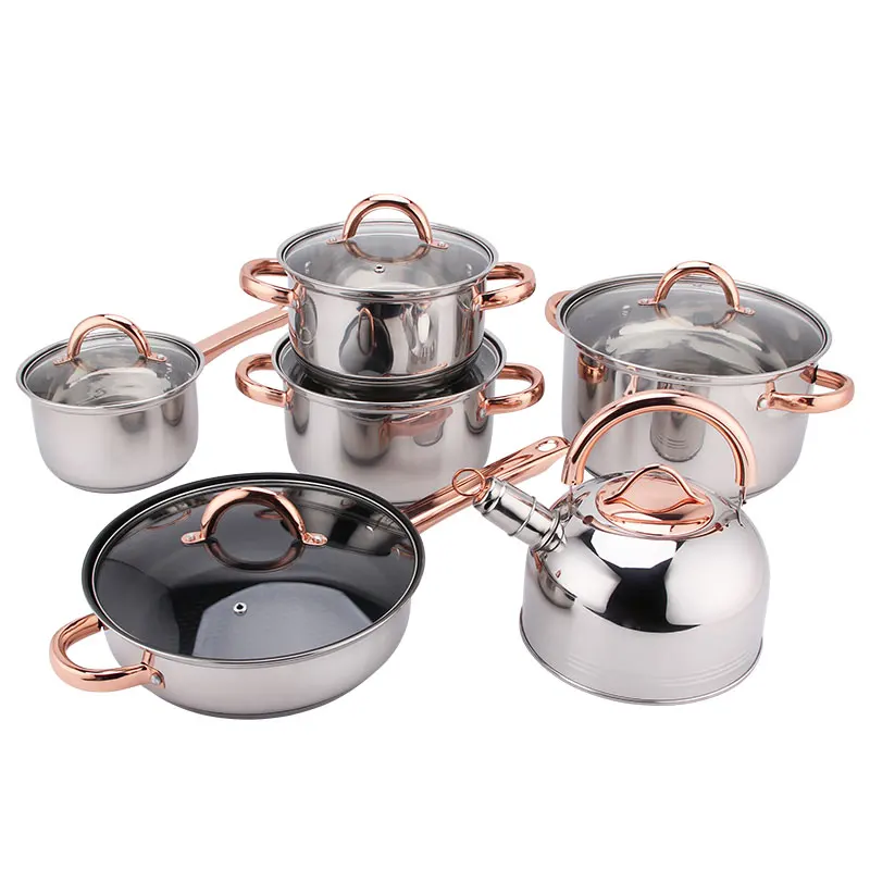 rose gold cooking pots