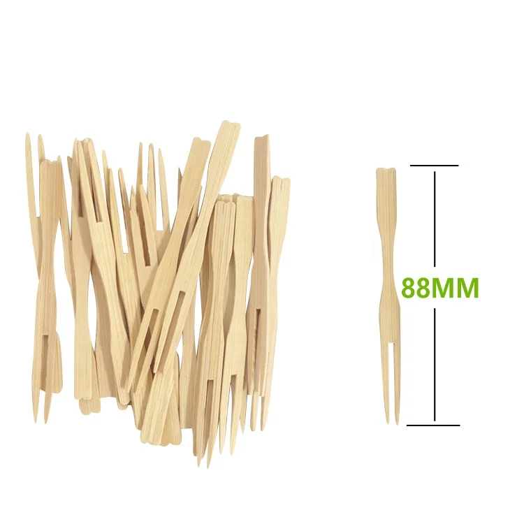 В наличии Экологически чистая одноразовая разлагаемая бамбуковая вилка 88