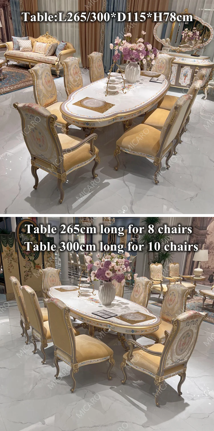 Luxury Italian Classic Solid Wood Dining Room Furniture