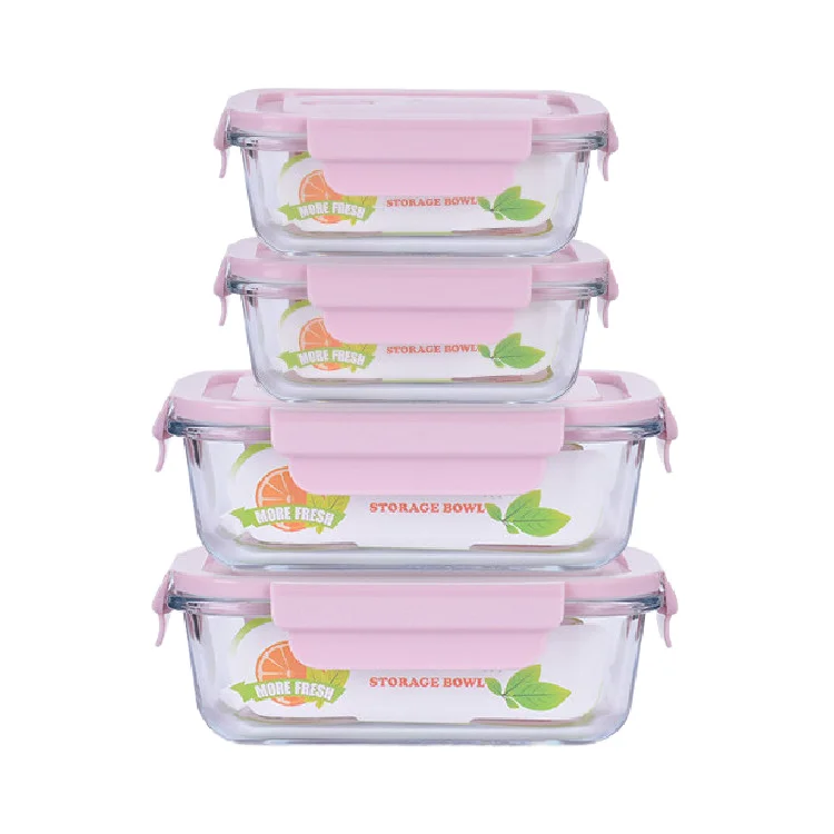 Wholesale 410ml 700ml 1040ml Airtight Glass Meal Prep Containers Plastic Lid Microwave Dishwasher Safe 3 Compartments Lunch Box