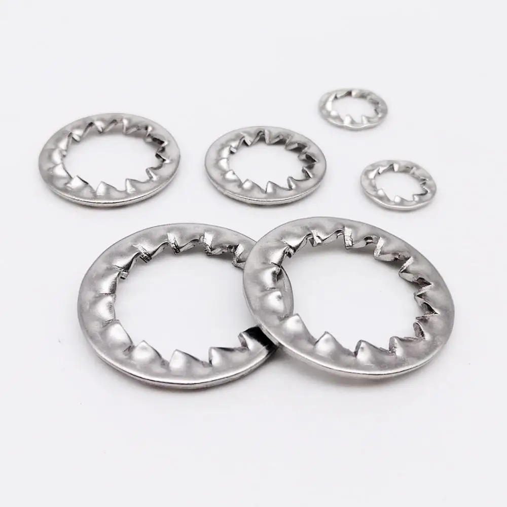 304 Stainless Steel Washers Internal Toothed Gasket Washer Serrated Lock Washer 