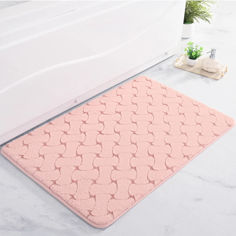  Environmental Protection Non Slip Bath Mat Washable Bath Rugs Anti-slip Bottom Bathroom Solid Color Rugs Mat