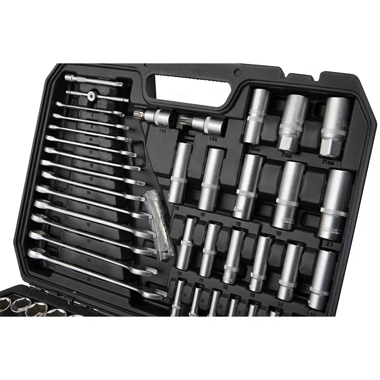 KAFUWELL H18007AW 216PCS Tools Kit Tool Box Professional Socket Wrench Set Ratchet Handle Socket Bits CRV Kit Ratchet Set