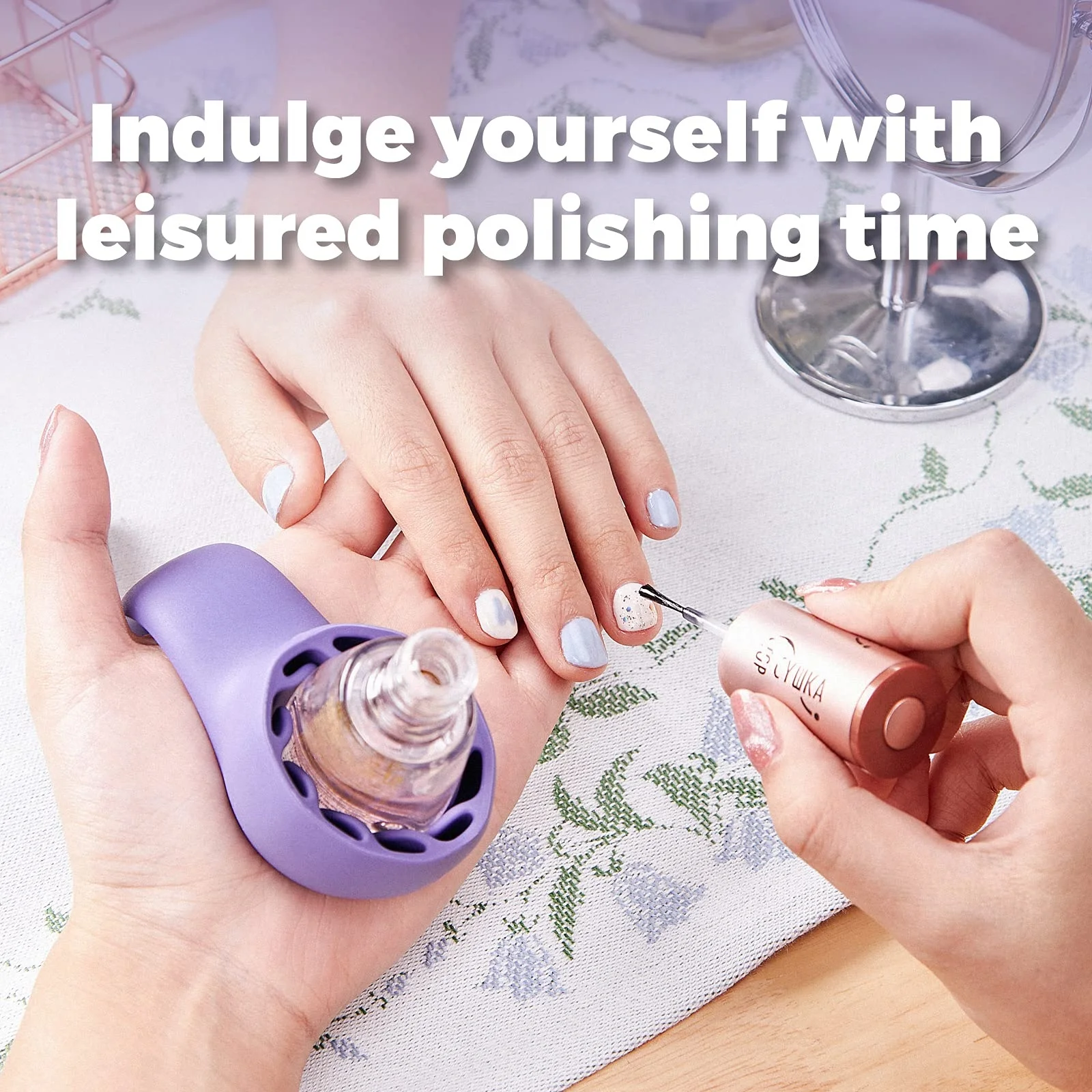 Wearable Nail Polish Holder Antispill Bottle Stand Silicone Fingernail