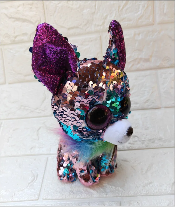 Xux Plush Cute Sequin Unicorn Owl Horse Rabbit Big Eyes Sequin Animal ...