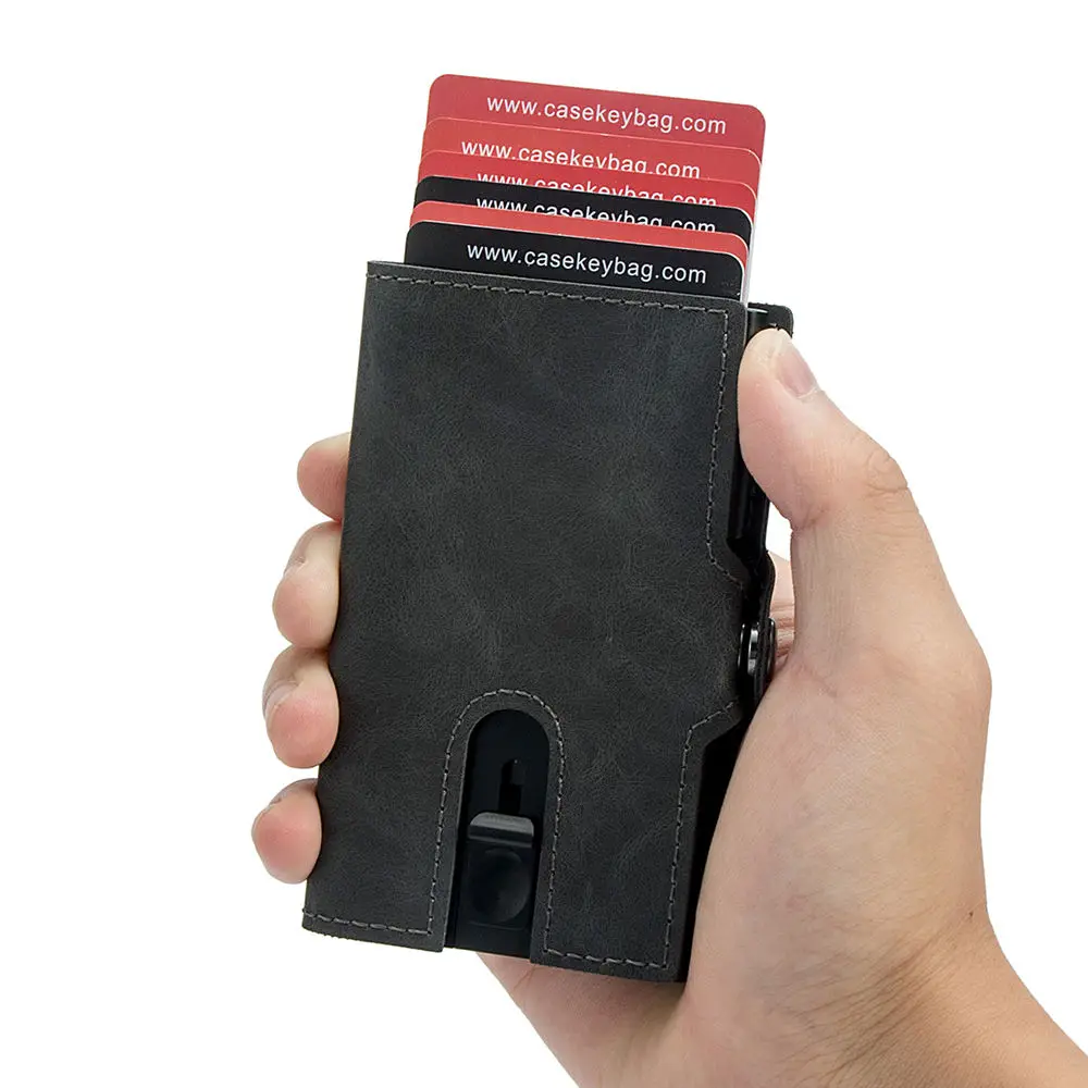 Billetera Porta Tarjetas Personalizados Porta Tarjetas Con Bloqueo Rfid  Porta Tarjetas De Piel