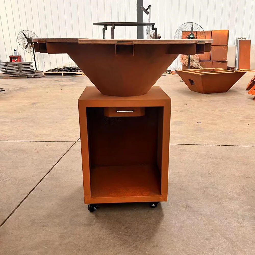 corten steel bbq grill 
