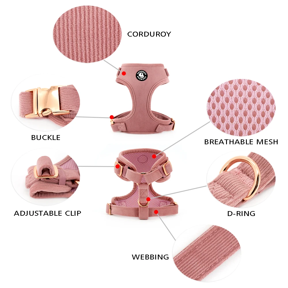 Wholesale Corduroy Dog Harness Pet Supplies Pet Lead Collar Products