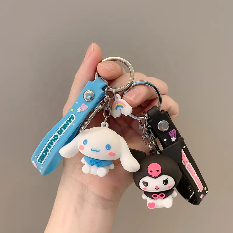Cute Pochacco Melody Kuromi Hello Kitty Cinnamoroll Purin Keychain ...