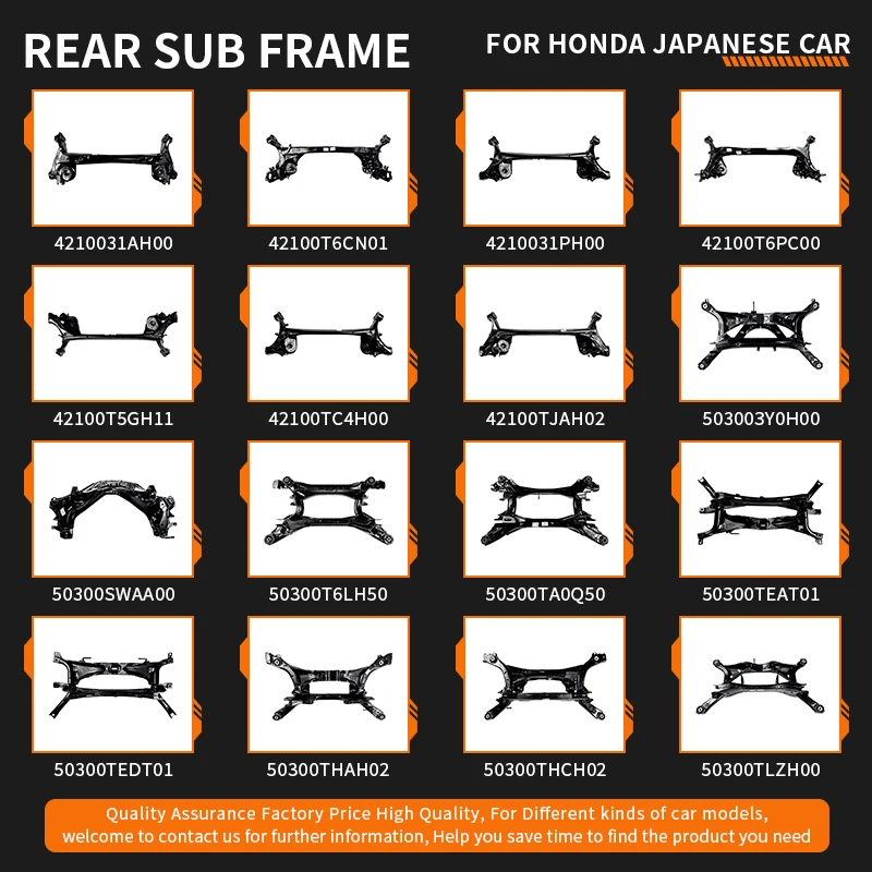 50300TEAT01 Honda Rear Axle Suspension Subframe Beam Crossmember