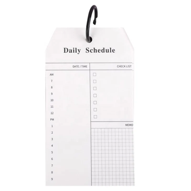 Daily Schedule Life Work Planner Notes Weekly List Organizer Pull Ring Design Memo Pads Pocket Mini Notebook