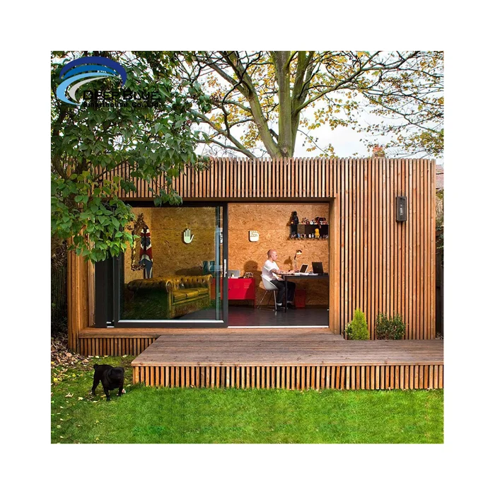 Deepblue Smarthouse Cost-efficient Small Kit Mobile Prefab Light Steel  Frame Bamboo Bungalow Wooden Design Garden Studio House