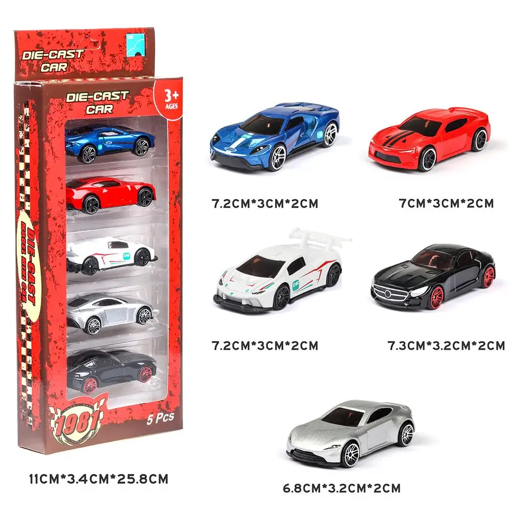 Die Cast 5pcs Alloy Mini Car Model 1 To 64 Simulated Metal Multi