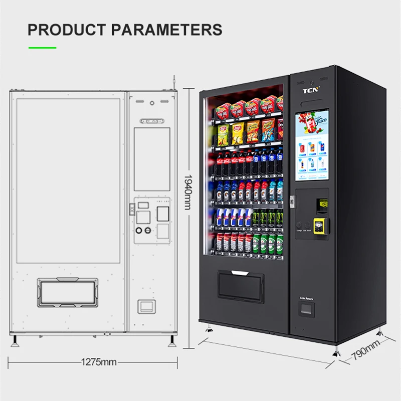 TCN Self-Service Automatic Touch Screen Drink Snack Vending Machine Europe