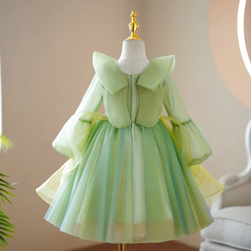 Children Luxury Party Formal Dress for Wedding Birthday Kids Christmas  Ceremonies Dresses for Girls Lace Tutu Flower Girls Dress
