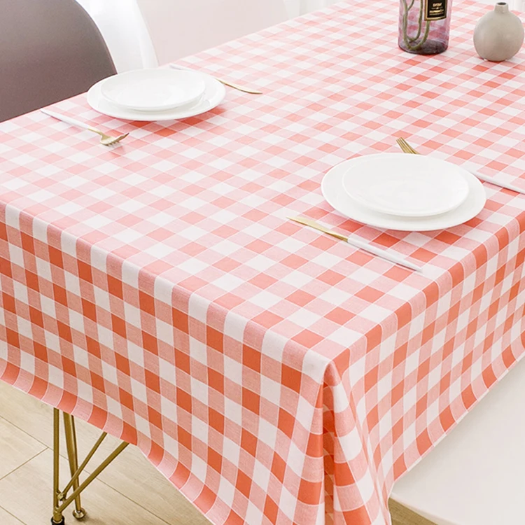 Red pink Coffee Eco-friendly Wholesale White Gingham Table Cloth Tablecloth Custom Printed Table Cloth