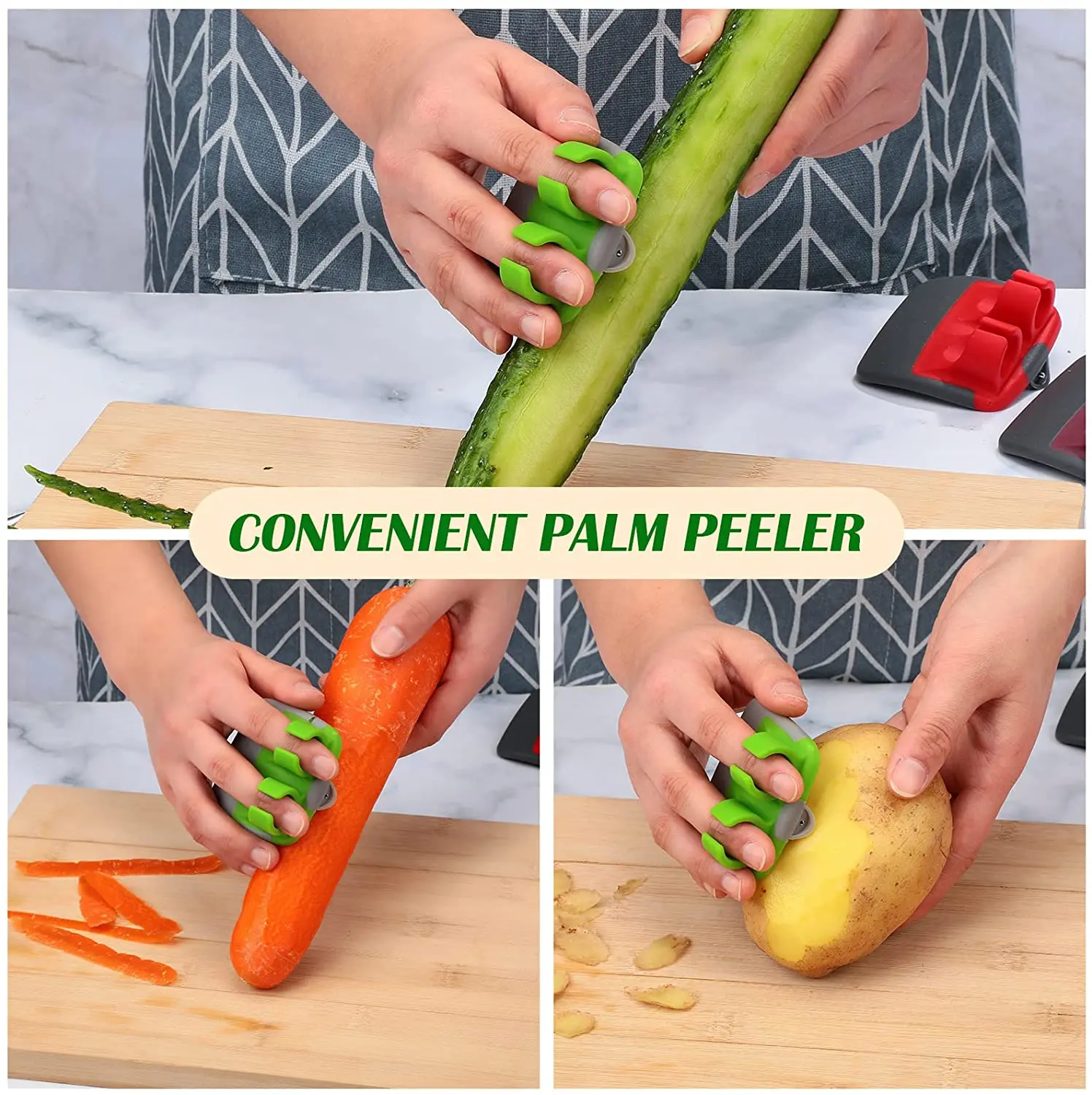 Egg shell peeler, Hand Vegetable Peeler Palm Peeler Finger Grips